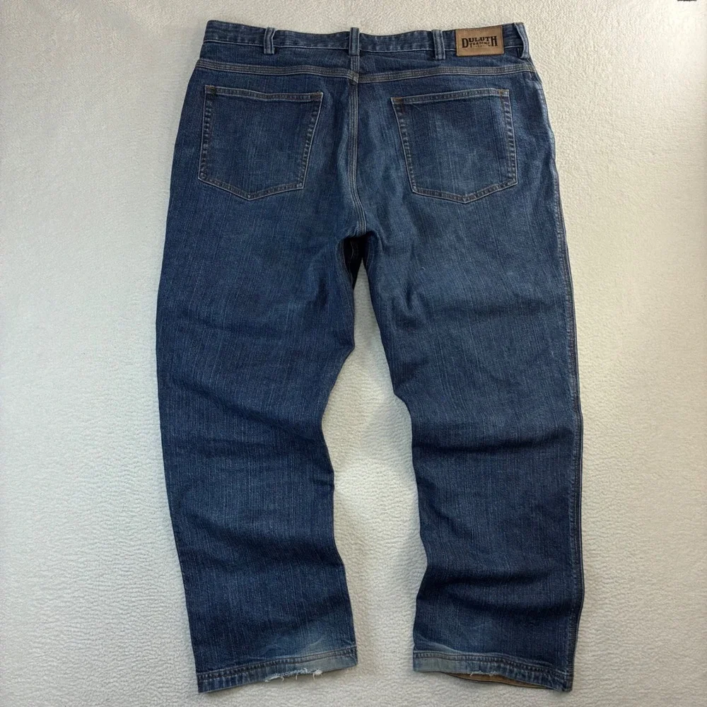 Duluth Trading Co Flex Ballroom Jeans Men 40x30 Blue Relaxed Faded Workwear